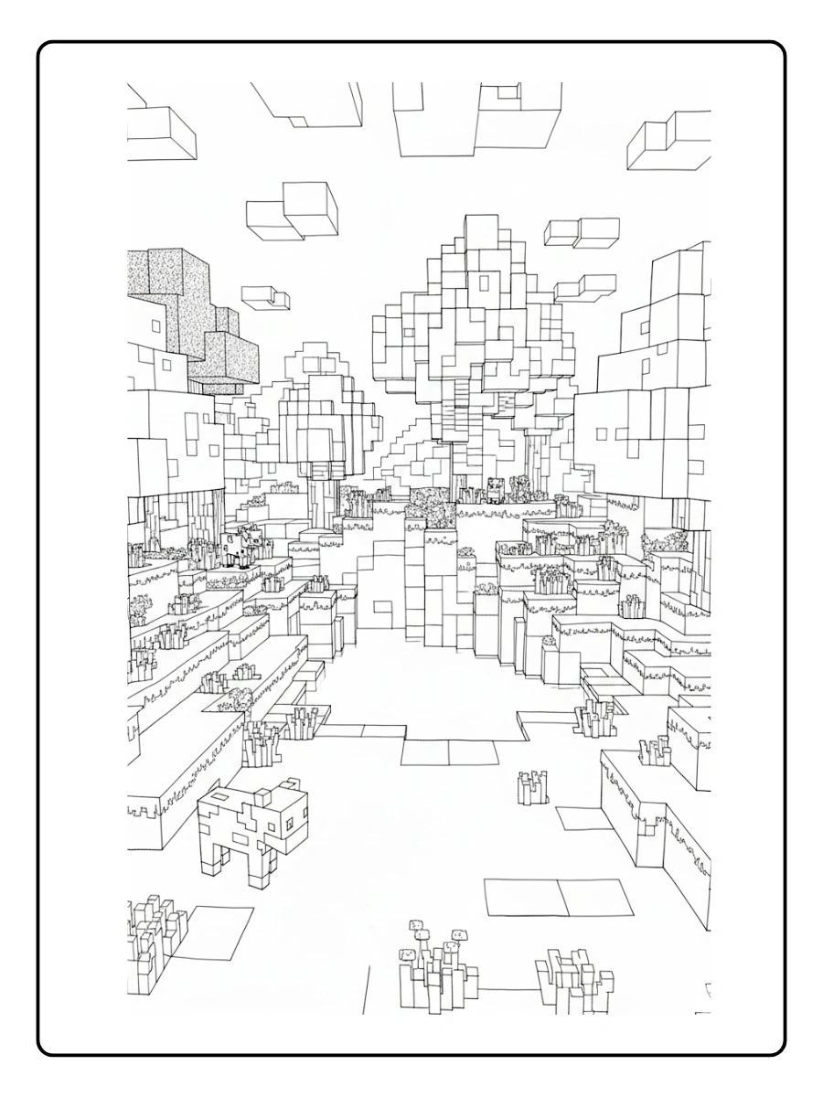 coloriage minecraft village (10)