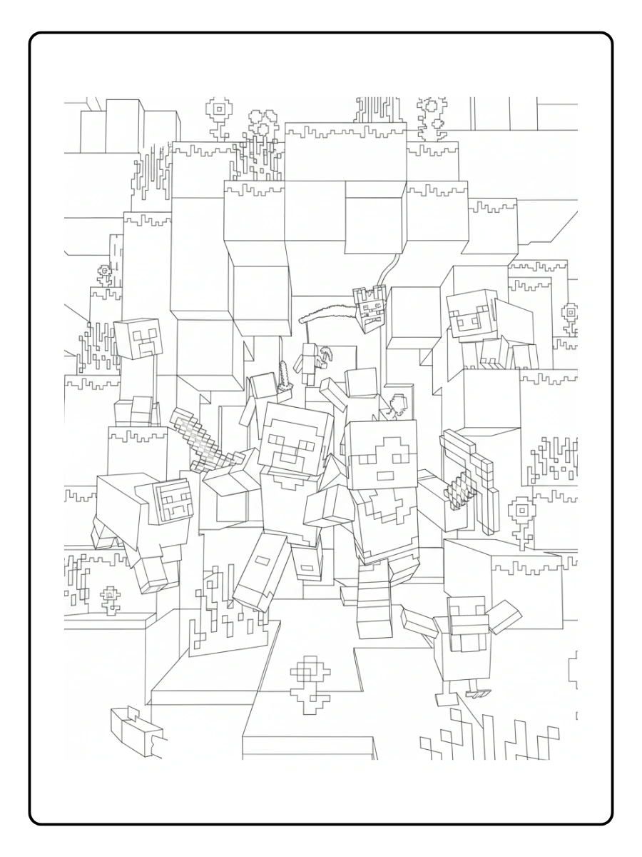 coloriage minecraft village (7)