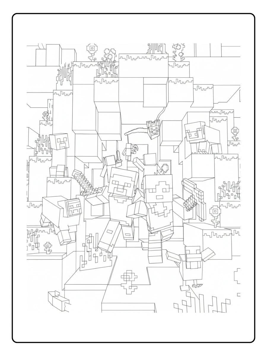 coloriage minecraft village (8)