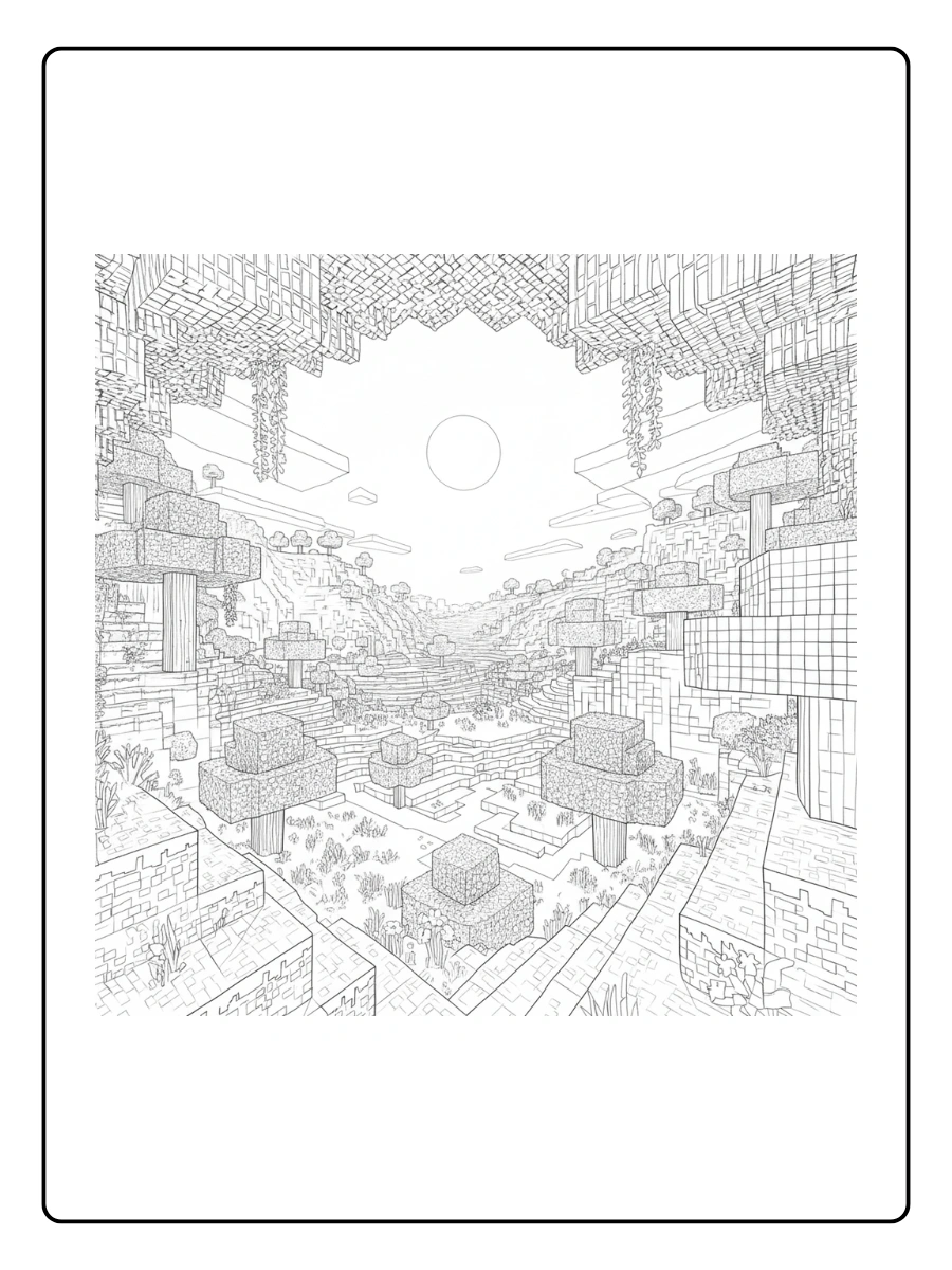 coloriage minecraft village (9)