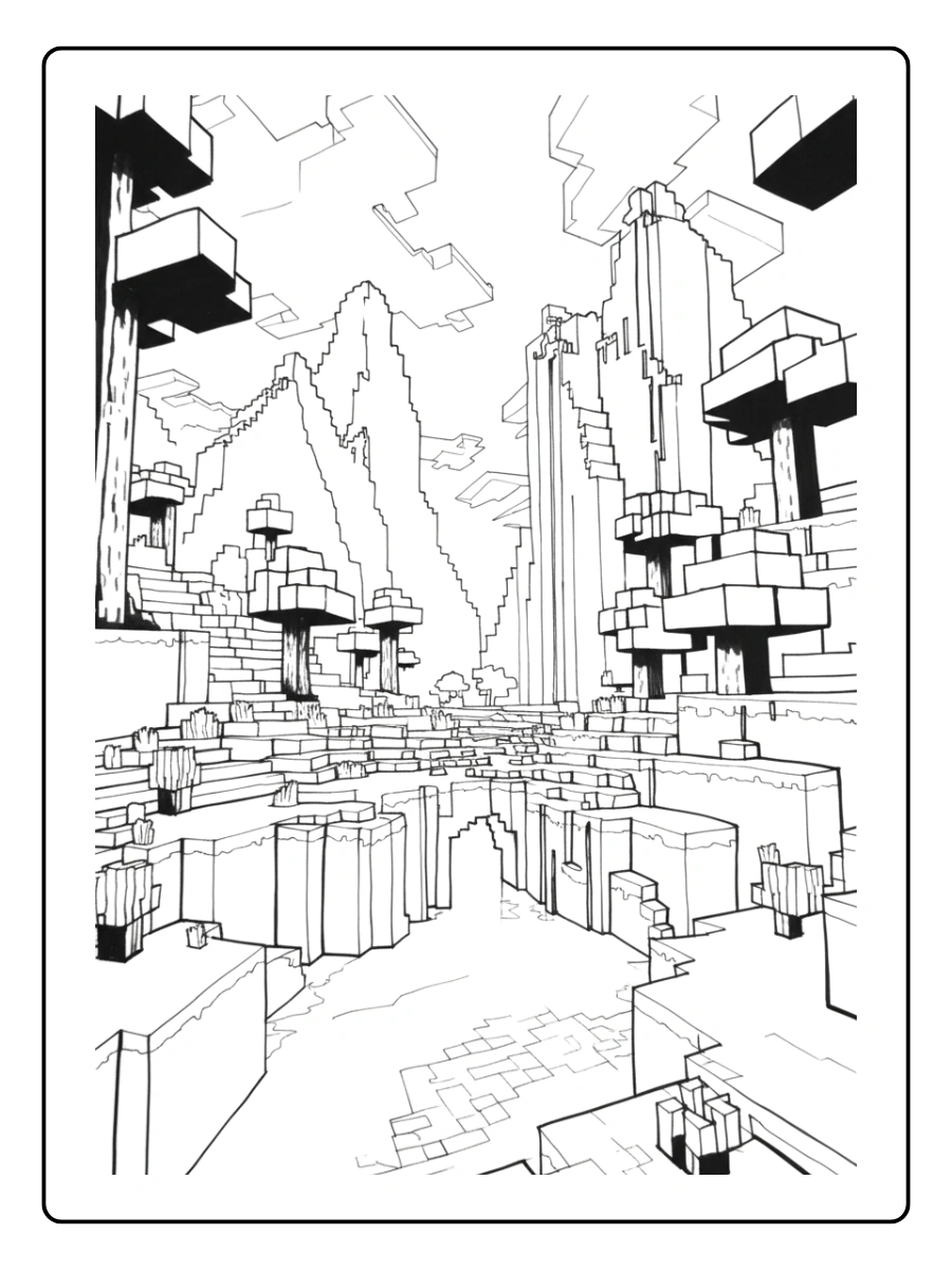 coloriage minecraft village