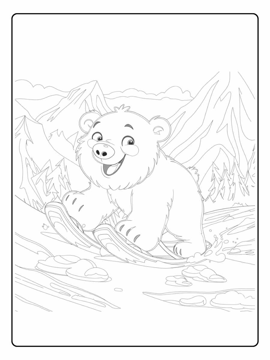 coloriage ours polaire assis