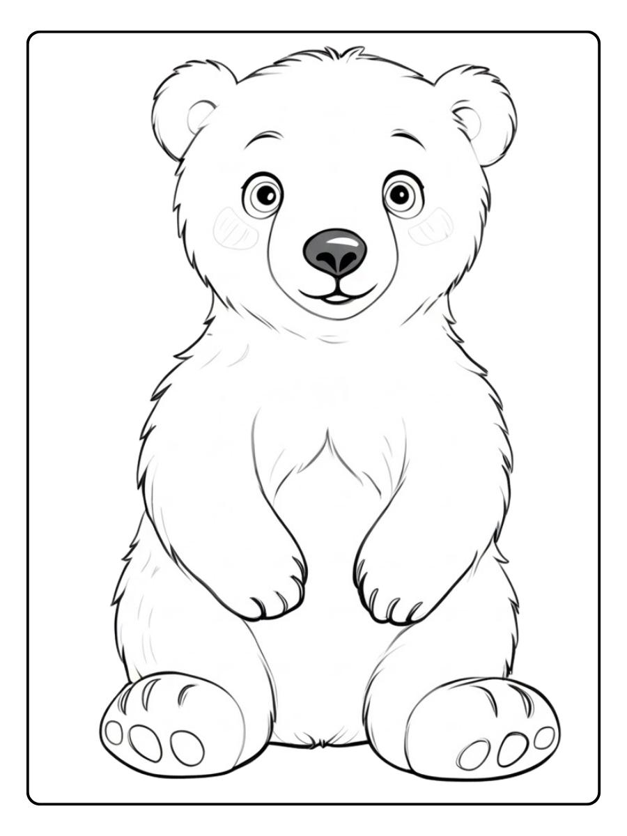 coloriage ours polaire mignon