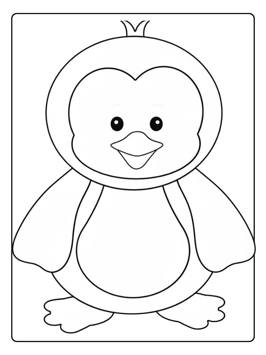 coloriage pingouin assis