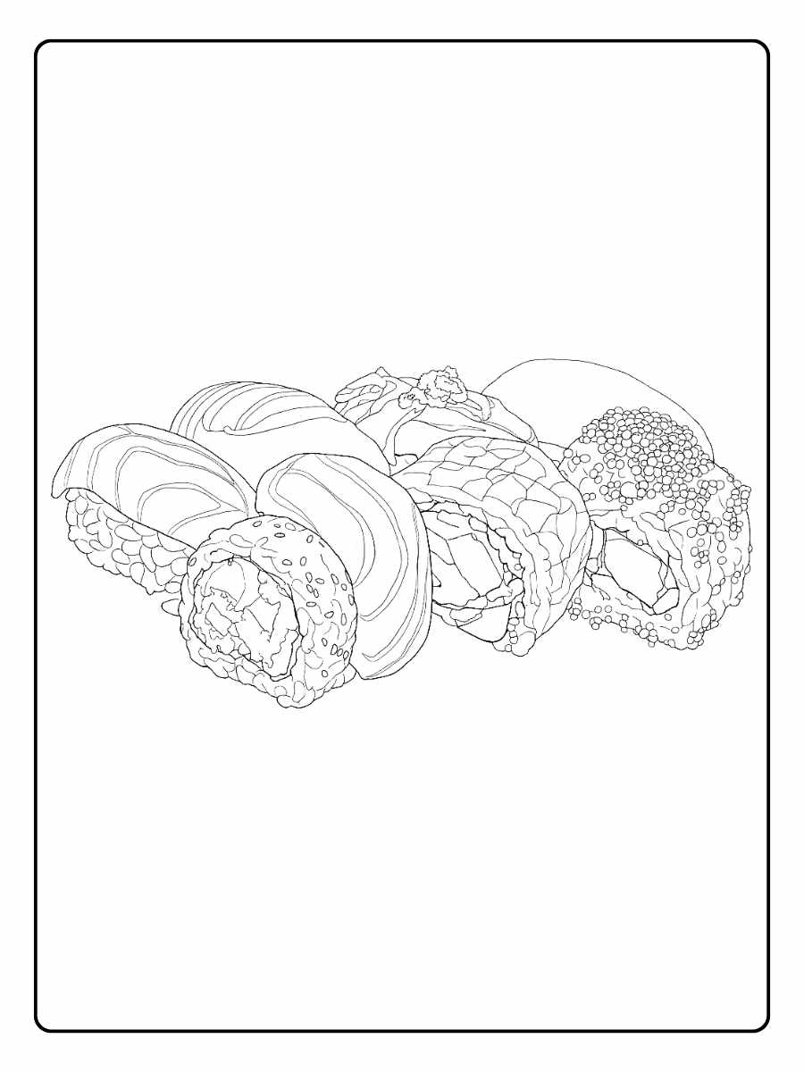 coloriage sushi la créature aigre douce qui crie