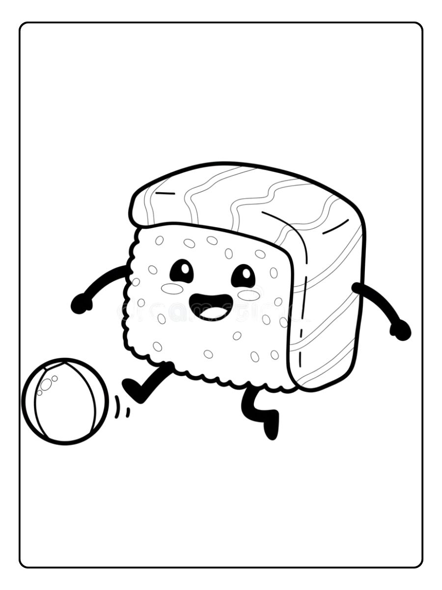 coloriage sushi le plat japonais fâché