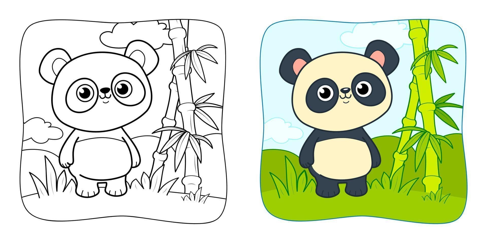 coloring book or coloring page for kids panda