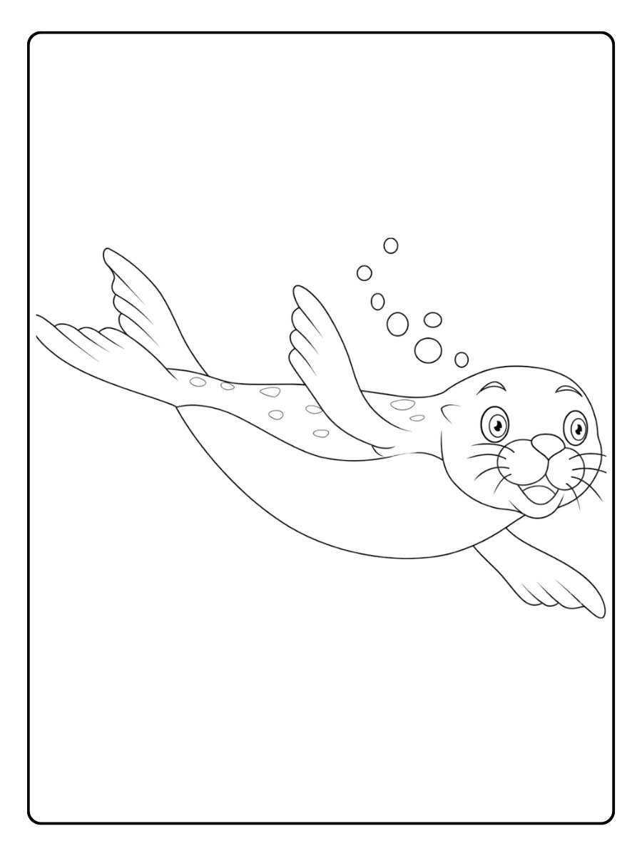 phoque coloriage assis