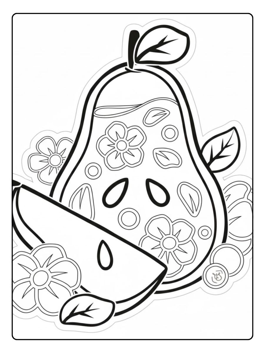 coloriage poire