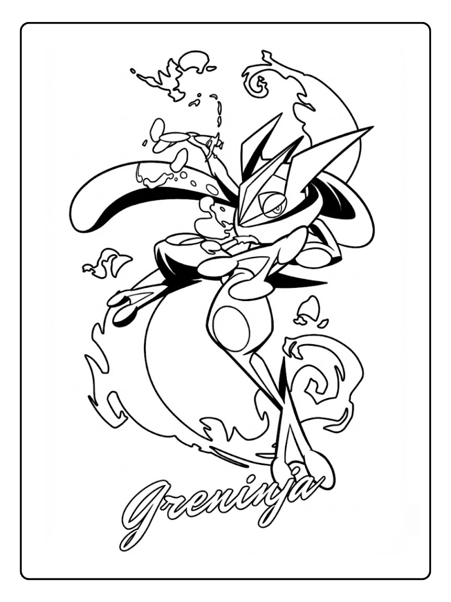 Coloriage Amphinobi Pokémon (2)