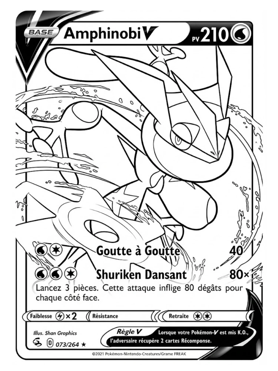 Coloriage Amphinobi carte Pokémon (3)