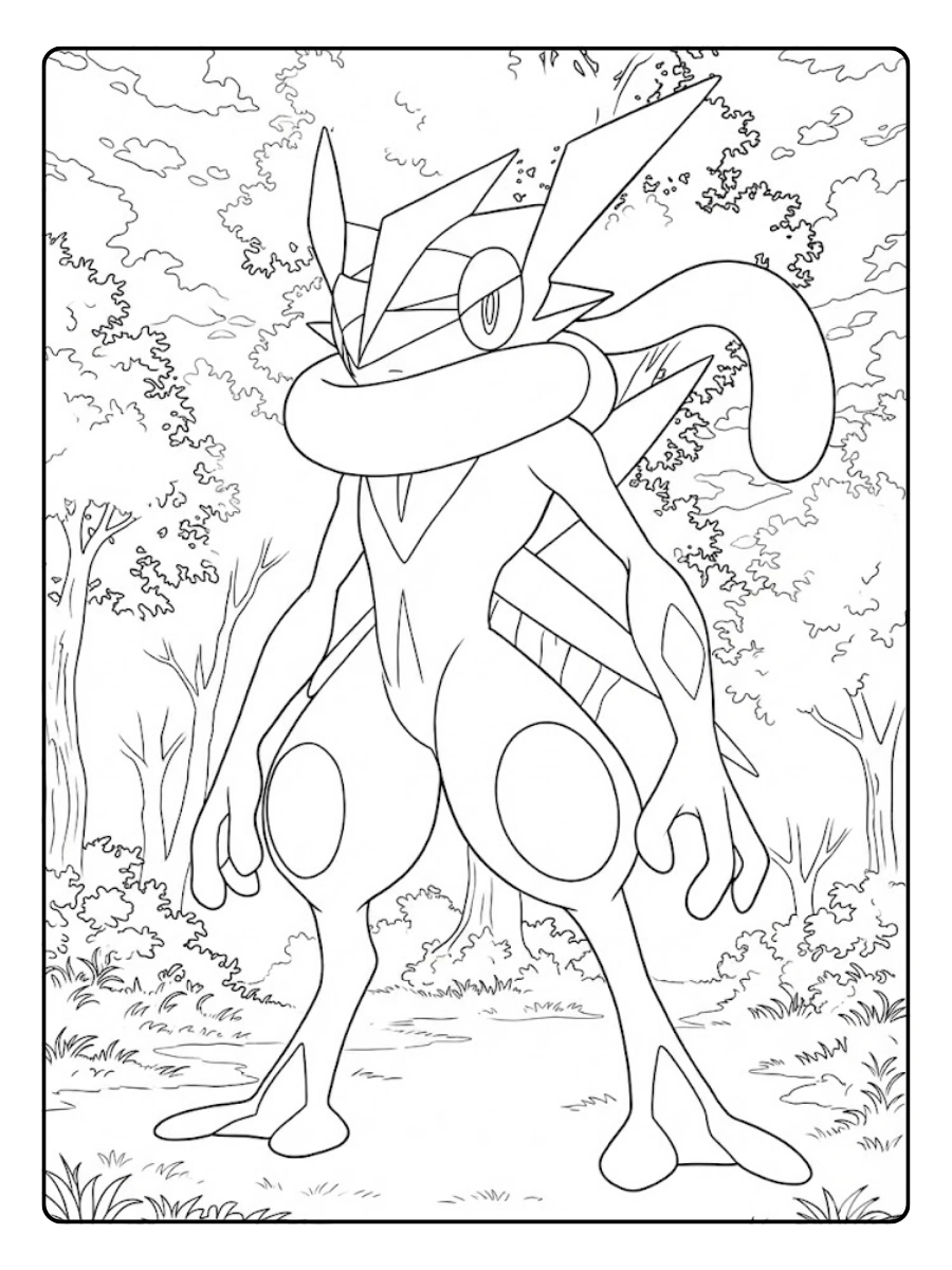 Coloriage Amphinobi Pokémon