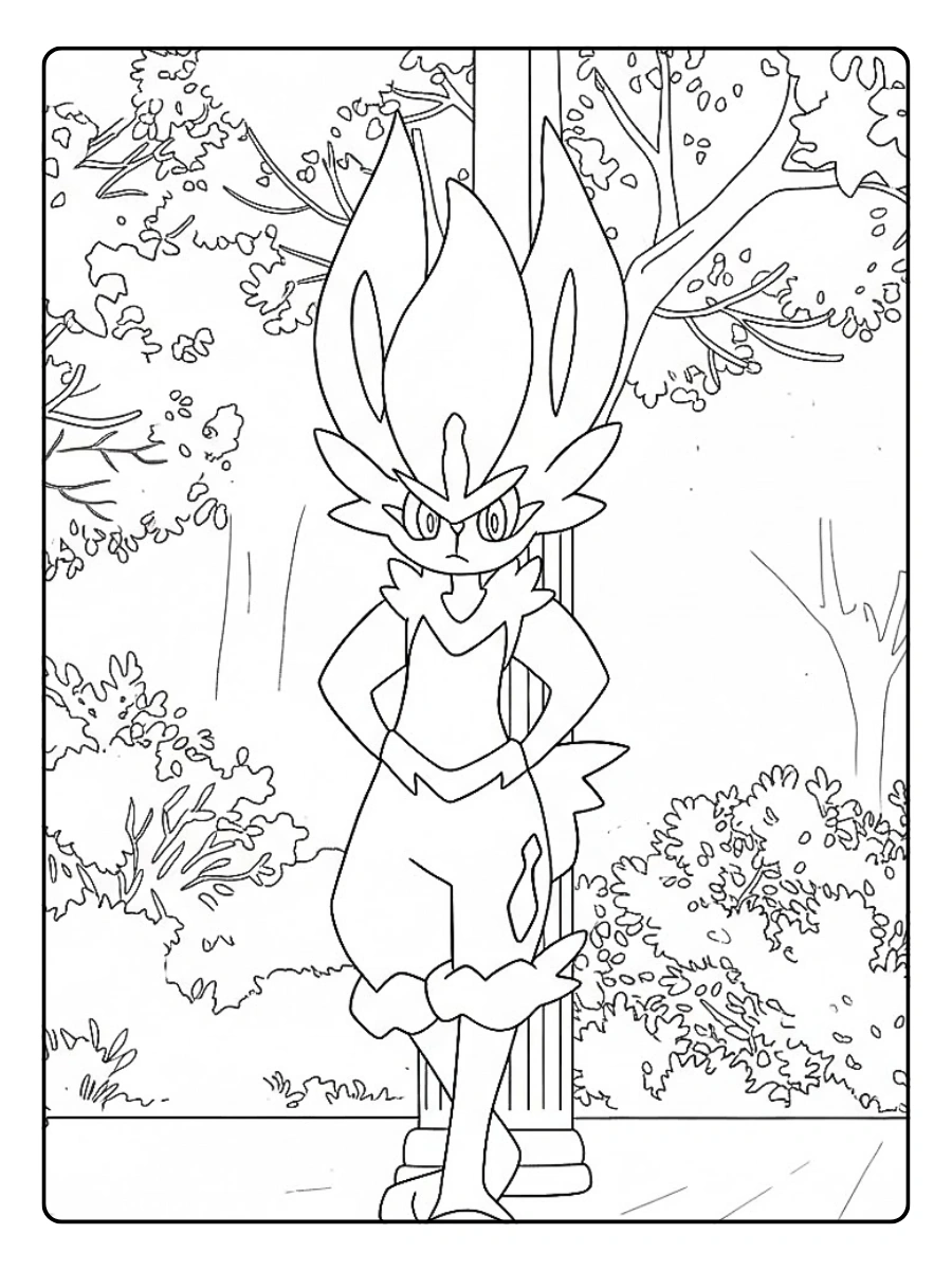 Coloriage Pyrobut attend sagement son coloriage dans le parc