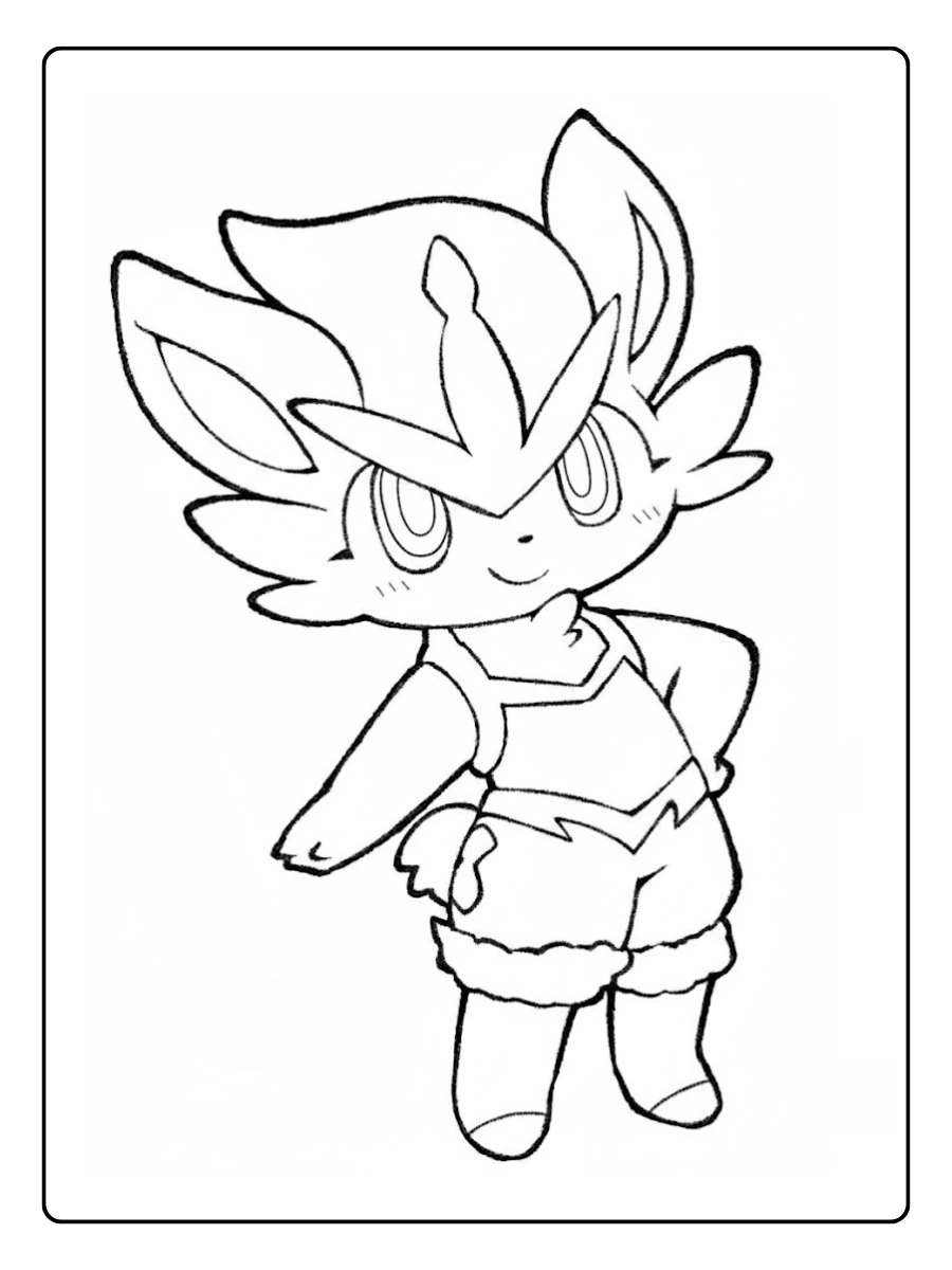 Coloriage de Pyrobut en style chibi tout mignon