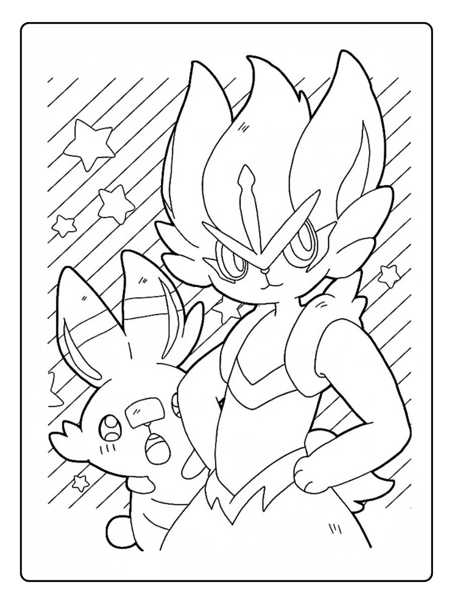 Coloriage de Pyrobut et son petit ami Flambino