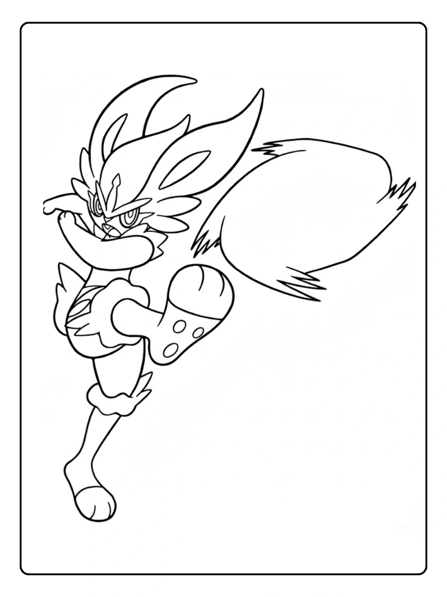 Coloriage de Pyrobut lançant son attaque