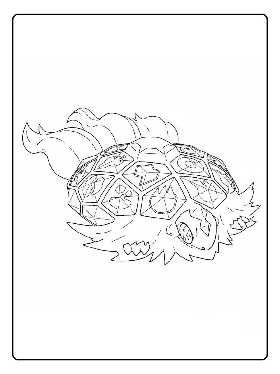 Le majestueux Terapagos en coloriage, attendant ses teintes