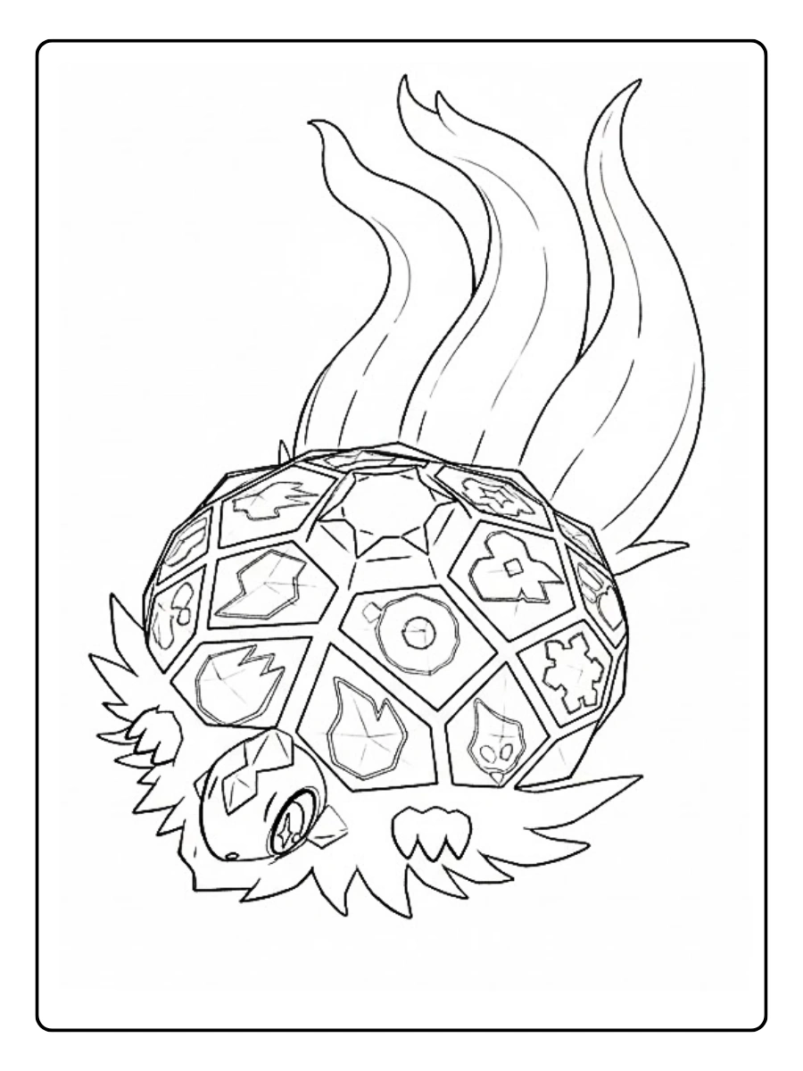 Terapagos en coloriage, prêt à être rempli de couleurs